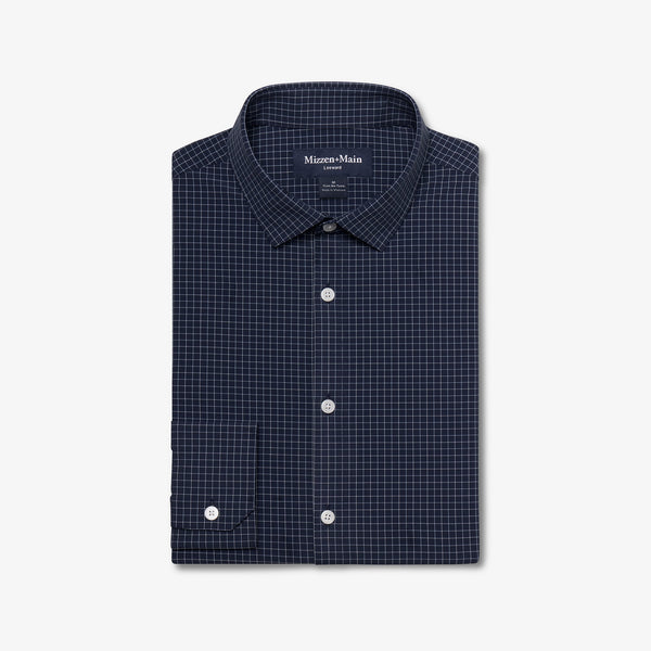 Mizzen+Main Leeward Dress Shirt - Navy Manor Plaid - nineNORTH