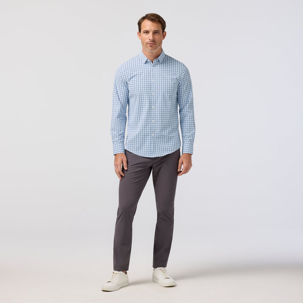 Mizzen+Main Leeward No Tuck Dress Shirt - Cloud Blue Hudson Plaid - nineNORTH | Men's & Women's Clothing Boutique