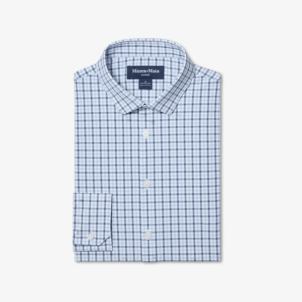 Mizzen+Main Leeward No Tuck Dress Shirt - Cloud Blue Hudson Plaid - nineNORTH | Men's & Women's Clothing Boutique