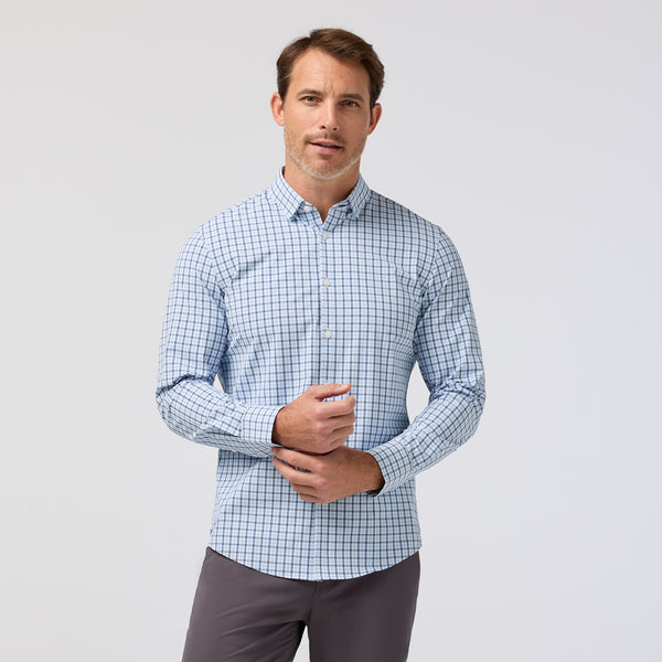 Mizzen+Main Leeward No Tuck Dress Shirt - Cloud Blue Hudson Plaid - nineNORTH | Men's & Women's Clothing Boutique