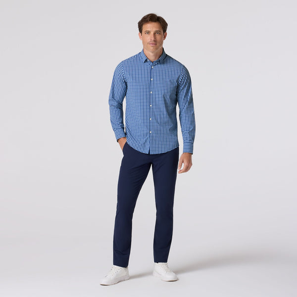 non tuck in dress shirts Mizzen+Main Leeward No Tuck Dress Shirt / Cobalt Ben Plaid | nineNORTH