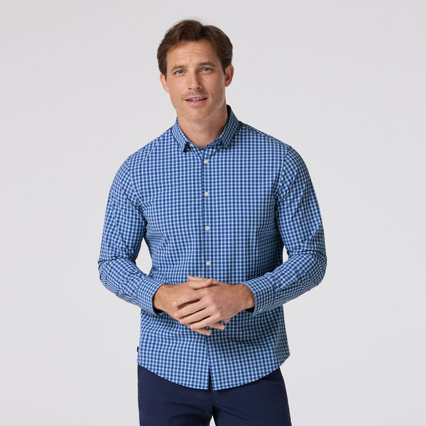 no tuck dress shirts Mizzen+Main Leeward No Tuck Dress Shirt / Cobalt Ben Plaid | nineNORTH