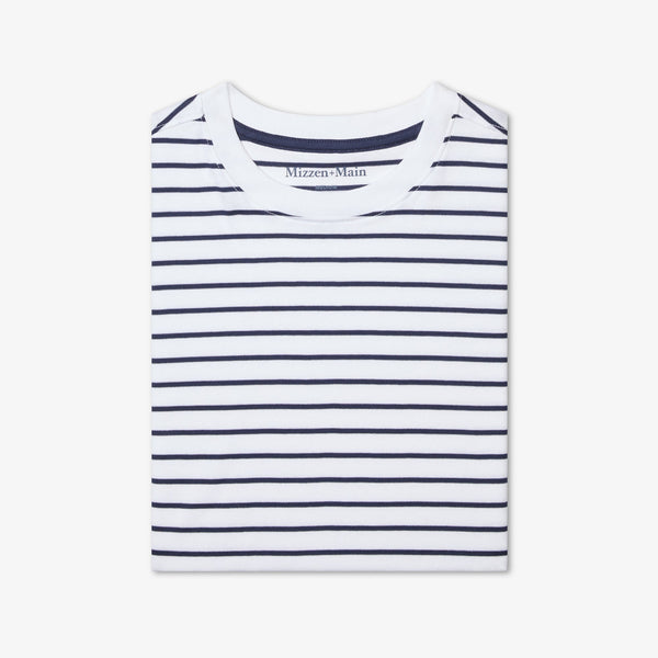 Mizzen+Main Palmer T-Shirt - White Navy Stripe - nineNORTH | Men's & Women's Clothing Boutique