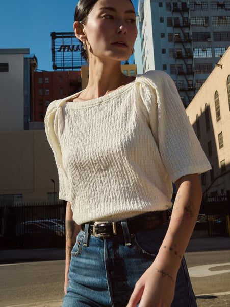 Nation Deana Textured Tee / Porcelain - nineNORTH | Men's & Women's Clothing Boutique