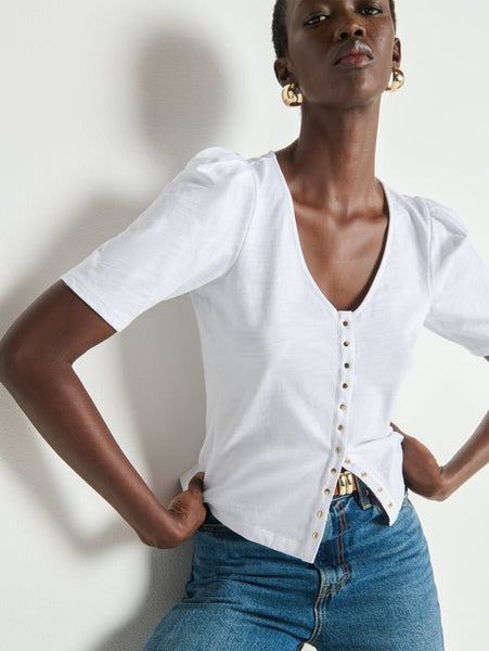 Nation Jen Button Up Blouse - Optic White - nineNORTH | Men's & Women's Clothing Boutique