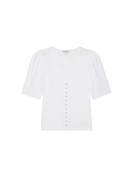 Nation Jen Button Up Blouse - Optic White - nineNORTH | Men's & Women's Clothing Boutique