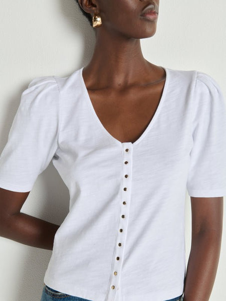Nation Jen Button Up Blouse - Optic White - nineNORTH | Men's & Women's Clothing Boutique