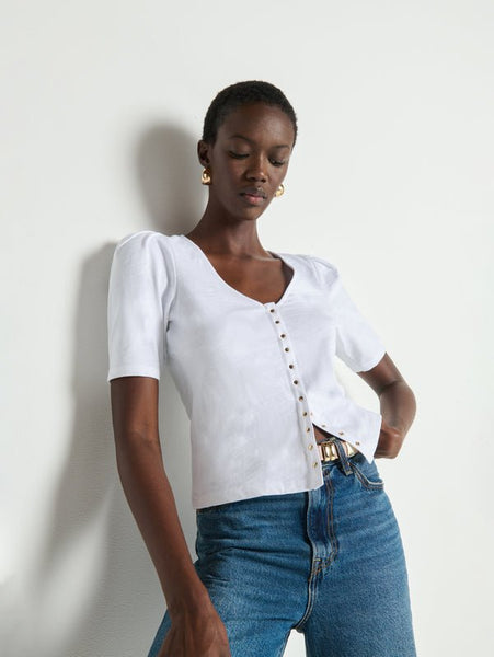 Nation Jen Button Up Blouse - Optic White - nineNORTH | Men's & Women's Clothing Boutique