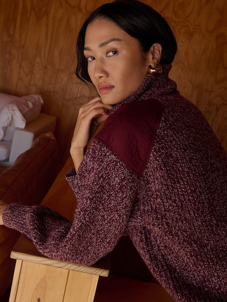 Nation Pepper Patched Sweater / Heather Port - nineNORTH | Men's & Women's Clothing Boutique