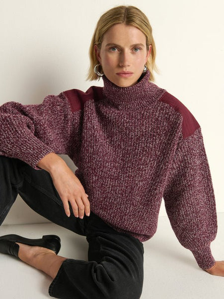 Nation Pepper Patched Sweater / Heather Port - nineNORTH | Men's & Women's Clothing Boutique