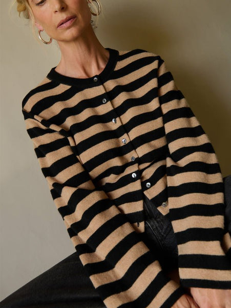 Nation Rosetta Cardigan / Cocoa Stripe - nineNORTH | Men's & Women's Clothing Boutique