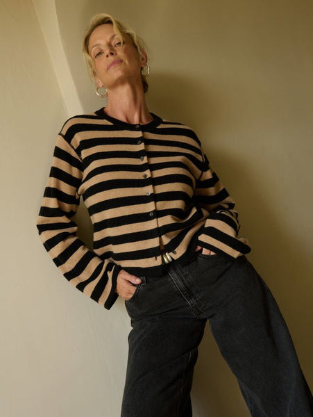 Nation Rosetta Cardigan / Cocoa Stripe - nineNORTH | Men's & Women's Clothing Boutique