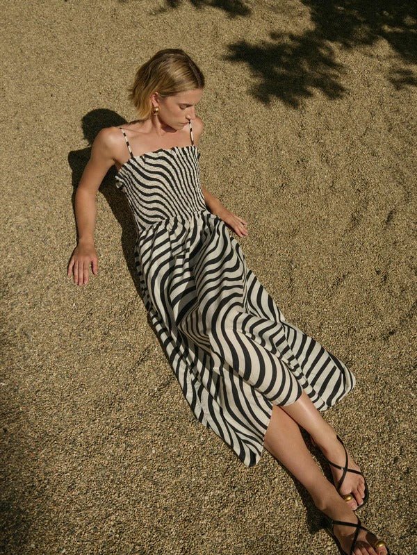 Nation Sibelle Smocked Midi / Swirl Print | nineNORTH
