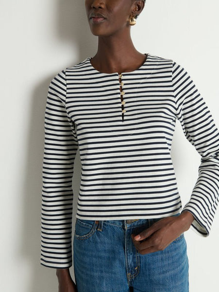 Nation Silvia Long Sleeve Top - Navy Breton Stripe - nineNORTH | Men's & Women's Clothing Boutique