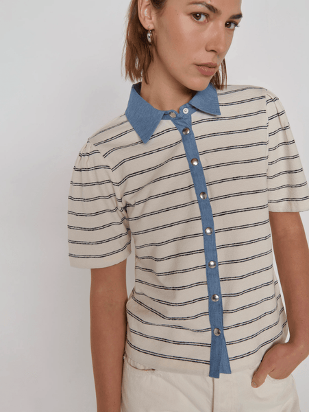 Nation Zoe Snap Top - Tuscany Stripe - nineNORTH | Men's & Women's Clothing Boutique