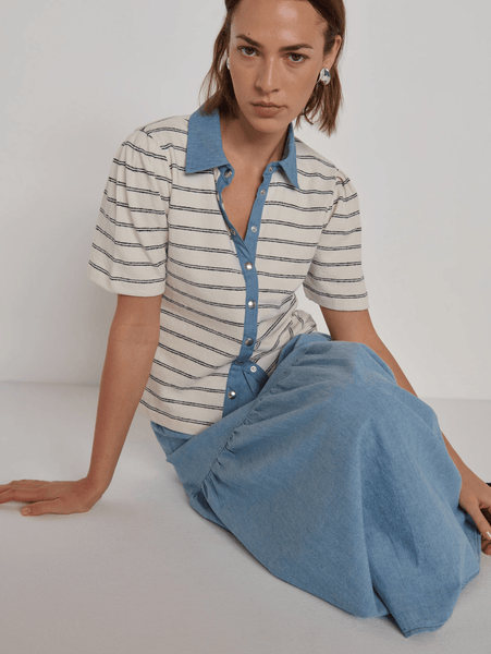 Nation Zoe Snap Top - Tuscany Stripe - nineNORTH | Men's & Women's Clothing Boutique