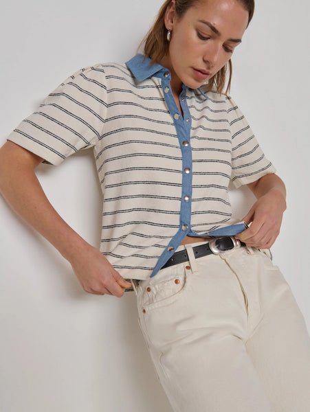 Nation Zoe Snap Top - Tuscany Stripe - nineNORTH | Men's & Women's Clothing Boutique