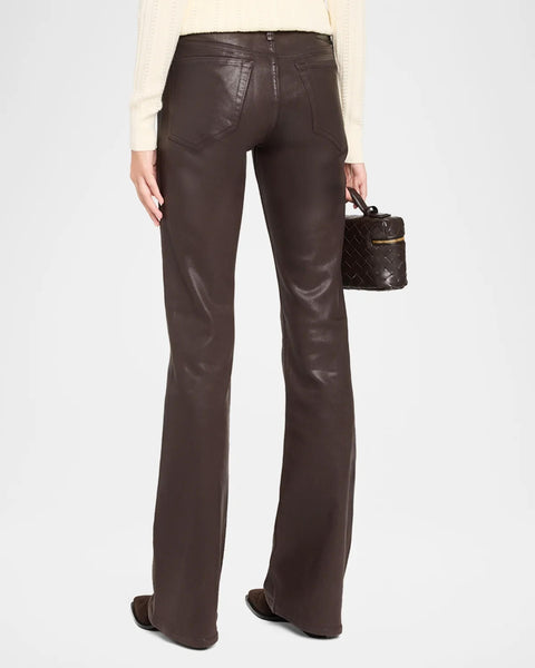 rag & bone Flexi Kinsley Low-Rise Bootcut Jeans - Coated Brown