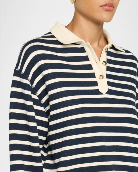 rag & bone Vintage Terry Striped Polo - Nivmt