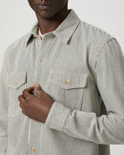PAIGE Renzi Denim Shirt - Ecru/Indigo Stripe - nineNORTH | Men's & Women's Clothing Boutique