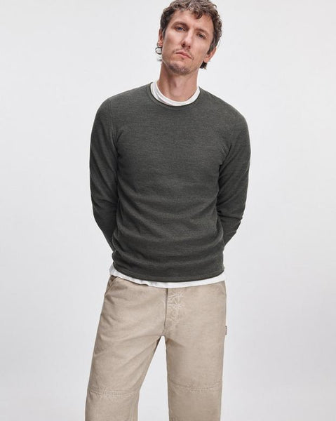 rag & bone Brooks Wool Crewneck Sweater - Army - nineNORTH | Men's & Women's Clothing Boutique
