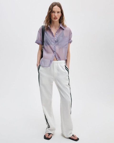 rag & bone Logan Denim Track Pants - White Sport with Green Stripes - nineNORTH | Men's & Women's Clothing Boutique
