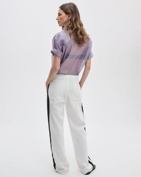 rag & bone Logan Denim Track Pants - White Sport with Green Stripes - nineNORTH | Men's & Women's Clothing Boutique