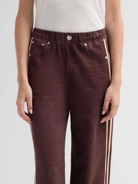rag & bone Miramar Terry Track Pull On Pant - Chocolate - nineNORTH