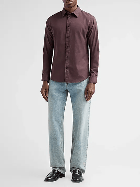 rag & bone Tomlin Dobby Shirt - Dark Red - nineNORTH | Haddonfield, NJ