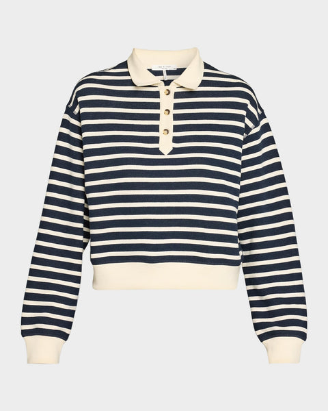 rag & bone Vintage Terry Striped Polo - Nivmt - nineNORTH