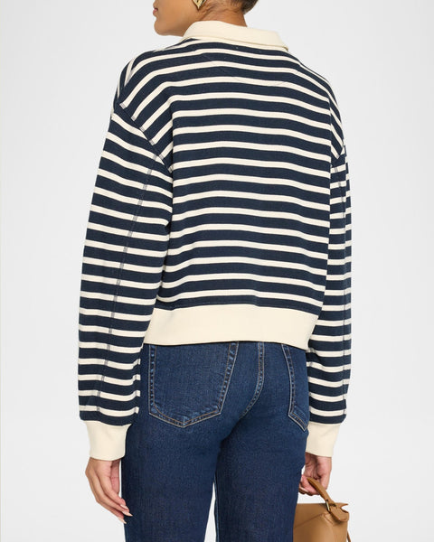 rag & bone Vintage Terry Striped Polo - Nivmt - nineNORTH
