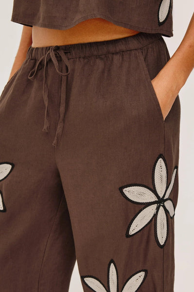 Rails Emmie Pant - Cocoa Floral Embroidery - nineNORTH | Men's & Women's Clothing Boutique