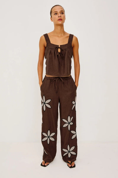 Rails Emmie Pant - Cocoa Floral Embroidery - nineNORTH | Men's & Women's Clothing Boutique