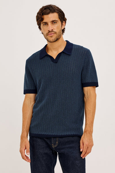 Rails Langley Polo Shirt - Navy Marine Ripple - nineNORTH | Men's & Women's Clothing Boutique