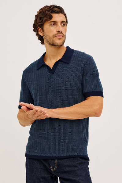 Rails Langley Polo Shirt - Navy Marine Ripple - nineNORTH | Men's & Women's Clothing Boutique