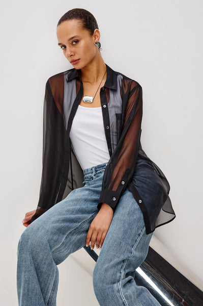 Rails Sofiya Sheer Blouse / Black - nineNORTH | Men's & Women's Clothing Boutique