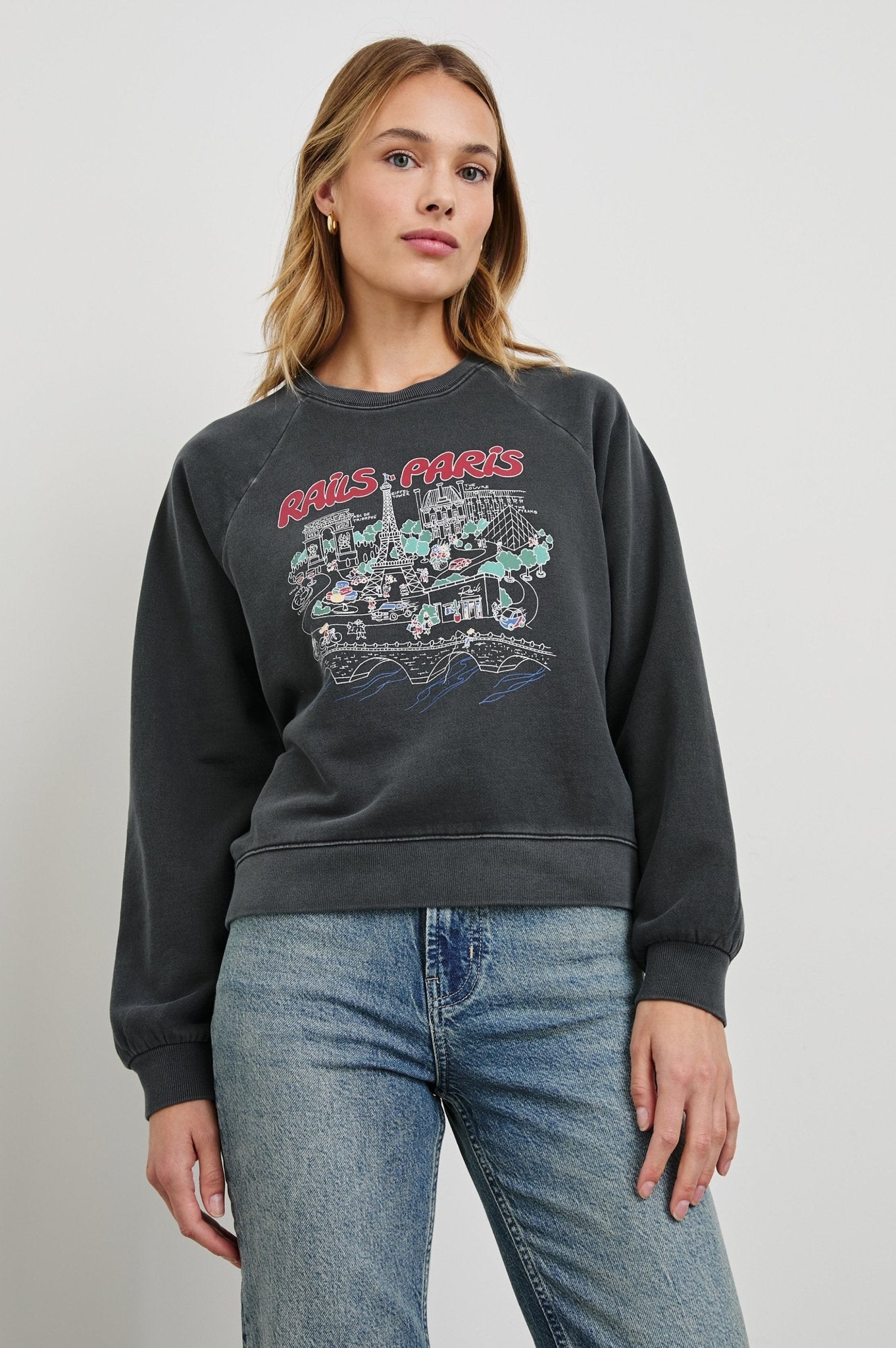 Rails Vintage Raglan Sweatshirt / Paris Map - nineNORTH | Men's & Women's Clothing Boutique