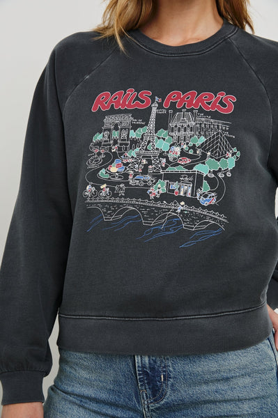 Rails Vintage Raglan Sweatshirt / Paris Map - nineNORTH | Men's & Women's Clothing Boutique