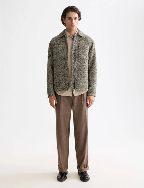 Scotch & Soda Tweed Wool Blend Overshirt / Green & Beige - nineNORTH | Men's & Women's Clothing Boutique