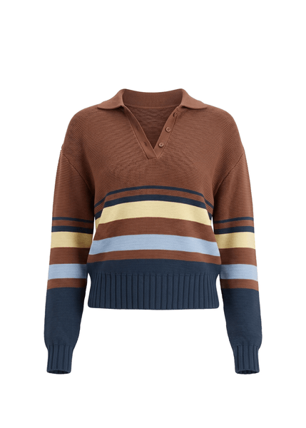 Solid & Striped Cleo Pullover - Walnut Wood Multi Stripe - nineNORTH | Men's & Women's Clothing Boutique