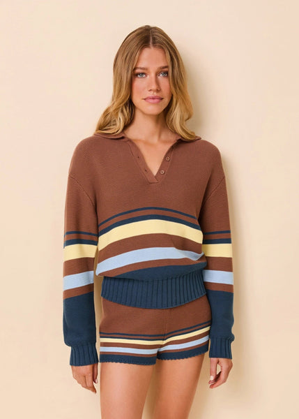 Solid & Striped Cleo Pullover - Walnut Wood Multi Stripe - nineNORTH | Men's & Women's Clothing Boutique