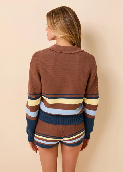 Solid & Striped Cleo Pullover - Walnut Wood Multi Stripe - nineNORTH | Men's & Women's Clothing Boutique