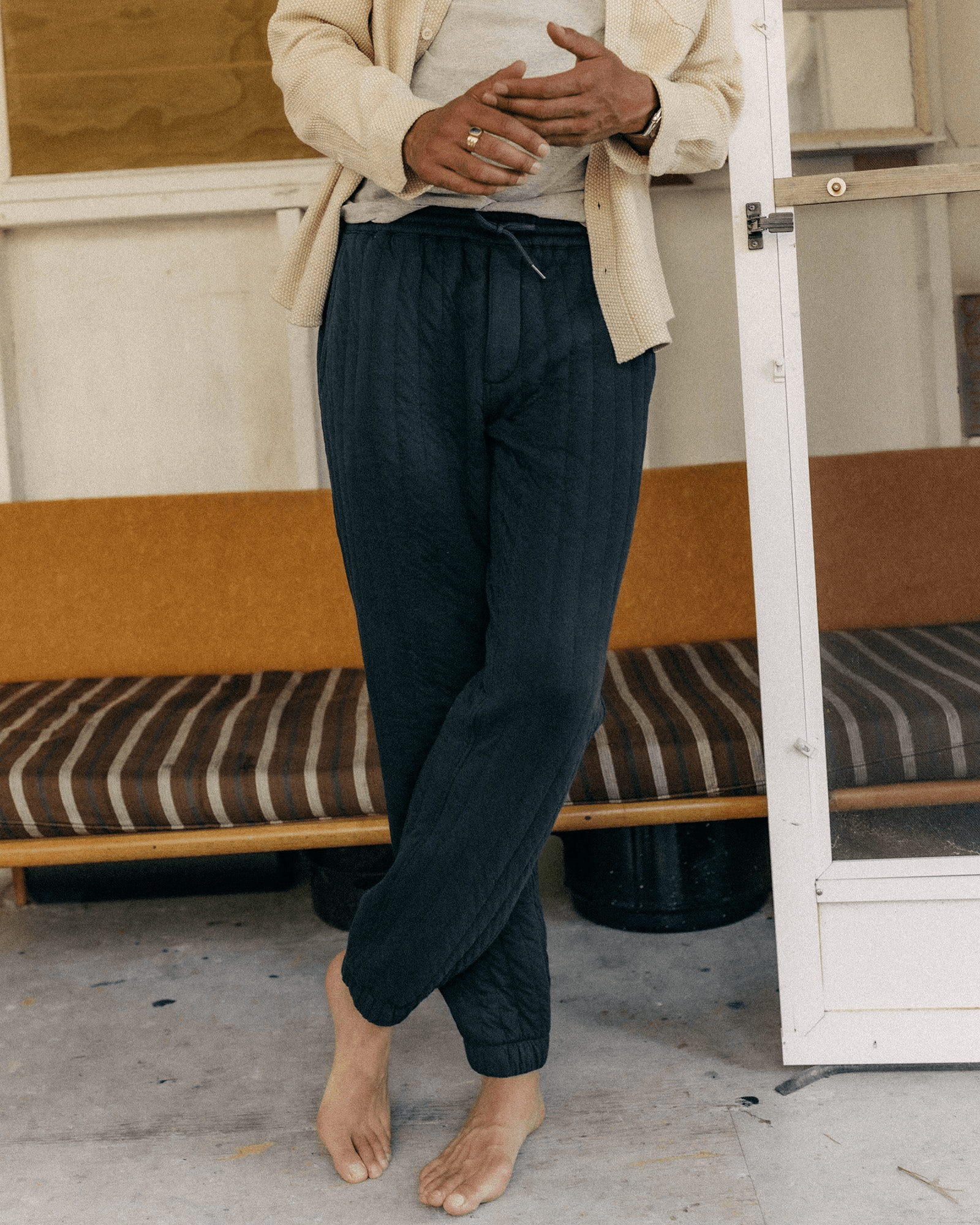 Taylor Stitch The Après Pant / Heather Midnight Quilted Jersey - nineNORTH | Men's & Women's Clothing Boutique