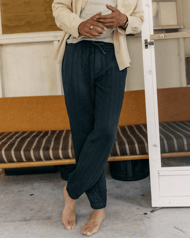 Taylor Stitch The Après Pant / Heather Midnight Quilted Jersey - nineNORTH | Men's & Women's Clothing Boutique