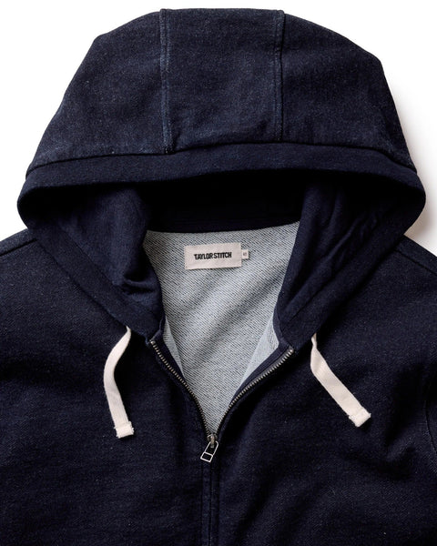 Taylor Stitch The Après Zip Hoodie / Rinsed Indigo Terry - nineNORTH | Men's & Women's Clothing Boutique