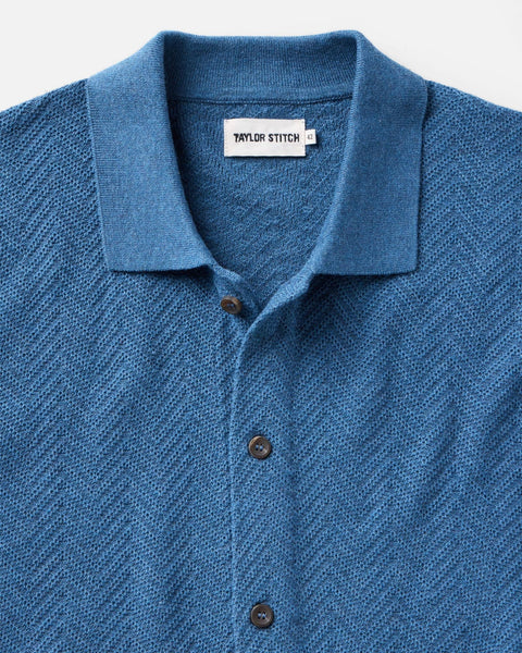 Taylor Stitch The Button Down Polo - Gulf Stream Herringbone - nineNORTH | Men's & Women's Clothing Boutique