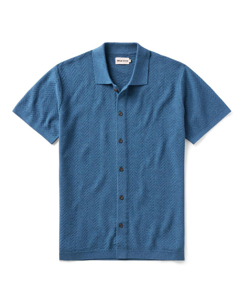Taylor Stitch The Button Down Polo - Gulf Stream Herringbone - nineNORTH | Men's & Women's Clothing Boutique