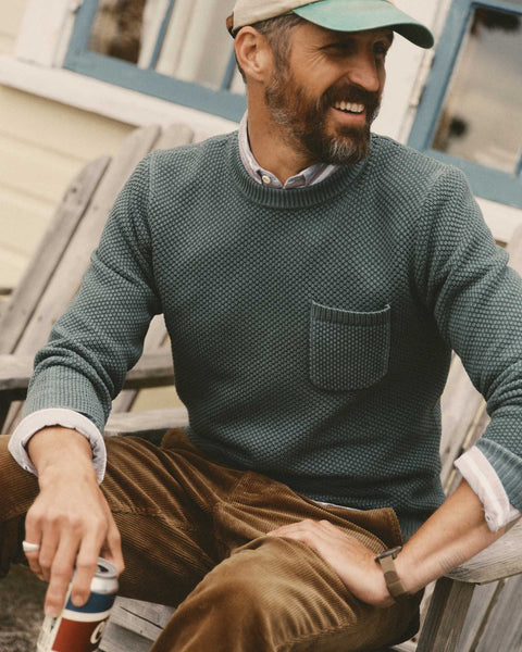 Taylor Stitch The Crawford Crew Sweater - Faded Spruce - nineNORTH | Men's & Women's Clothing Boutique