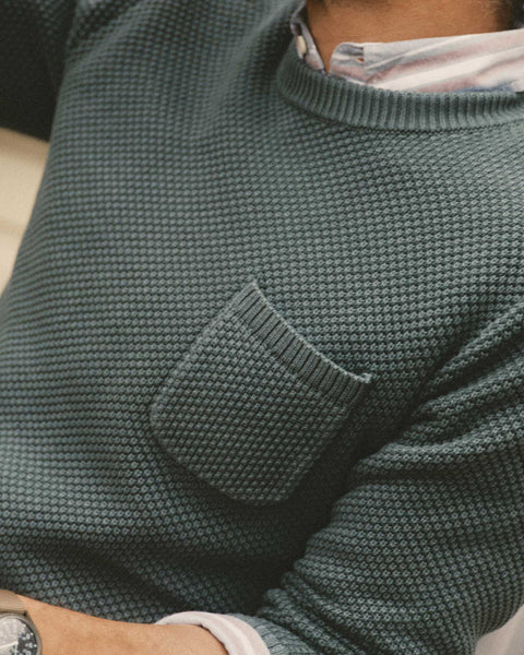 Taylor Stitch The Crawford Crew Sweater - Faded Spruce - nineNORTH | Men's & Women's Clothing Boutique