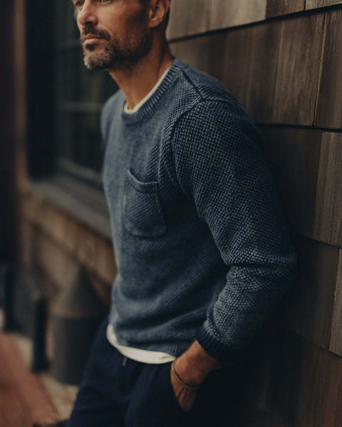 Taylor Stitch The Crawford Crew Sweater - Washed Indigo - nineNORTH | Men's & Women's Clothing Boutique